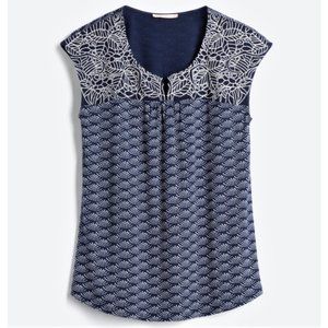 Skies Are Blue Delila Embroidery Neckline Knit Top